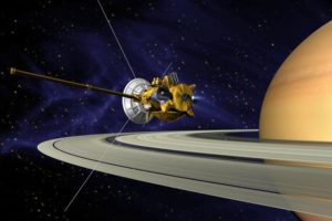Καλλιτεχνική απεικόνιση της διαστημοσυσκευής Cassini σε τροχιά γύρω από τον Κρόνο (Κοινό Κτήμα της NASA, https://images.nasa.gov)